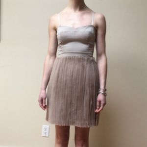 Flirty BCBG Ballerina Dress. Warm Beige - Taupe